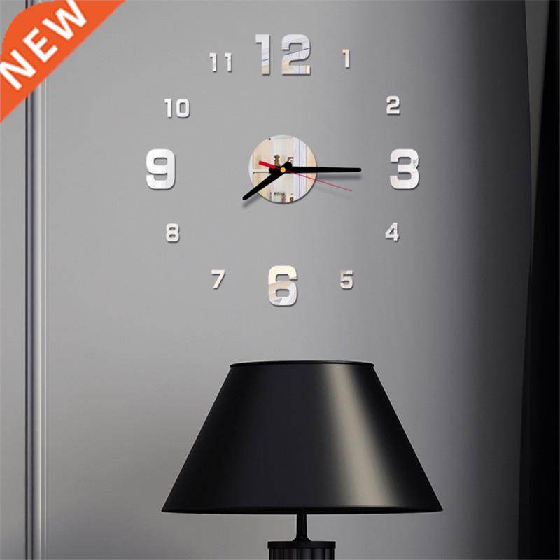 Modern Lge Wall Clock 3d Mirror Sticker Unique Big Number