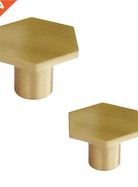 Gold Brass Hexagon Knobs Cabinet Door Handle Drawer Pulls Fu