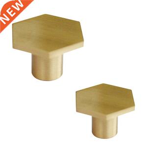 Gold Brass Hexagon Knobs Cabinet Door Handle Drawer Pulls Fu