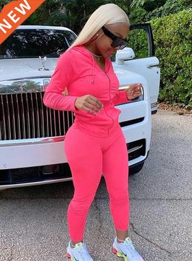 Kliou autumn new women hooded zipper pocket long sleeve spo