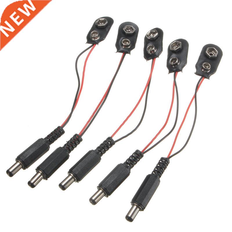 DC 9V I-Type 5PCS Power Cable Clip Barrel Jack Connector For