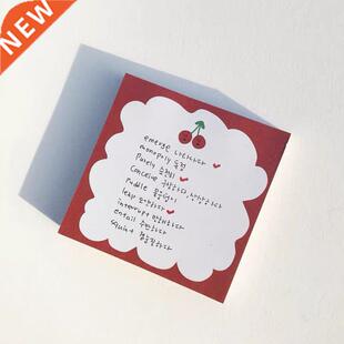 50 Sheets Ins Hot Cute Cherry Memo Pad To Do List Time Stick