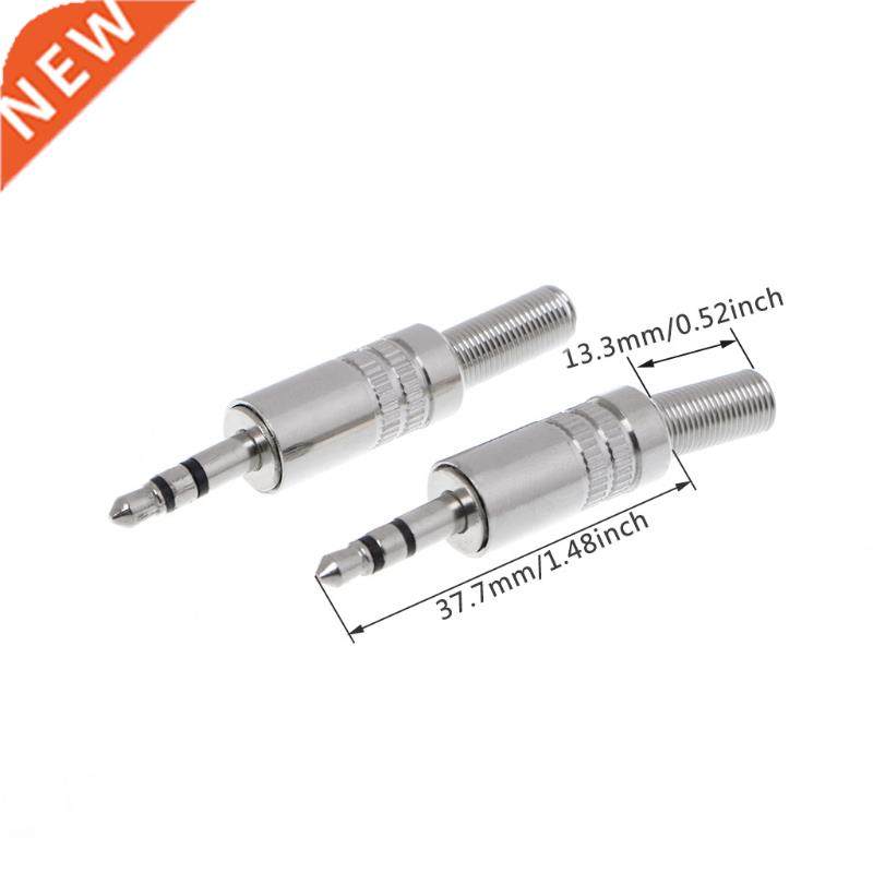 5 Pcs .5mm 2 Ring P Stereo Jack Plug Cable Solder Adapter