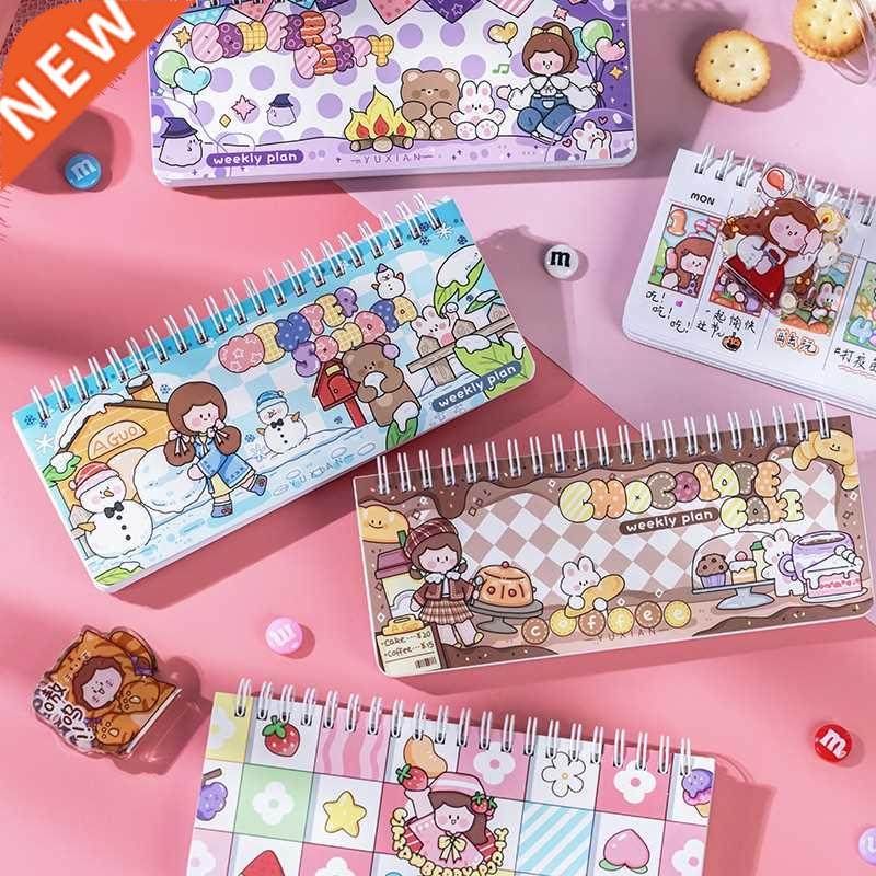 Kawaii School Notepad with Stickers Weekly 2022 Agenda Child