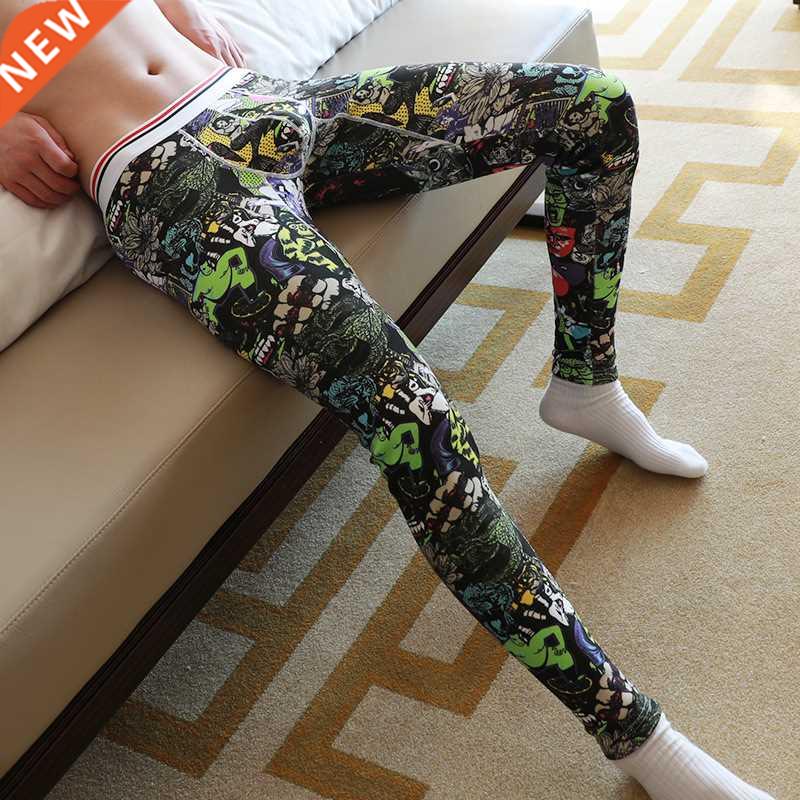 Long Johns flower Printed Thermal Underwear Men's Thermo Und