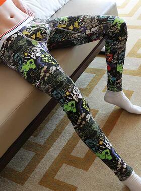 Long Johns flower Printed Thermal Underwear Men's Thermo Und