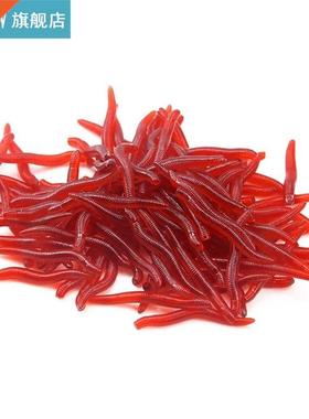 100Pcs 3.5/5cm Artificial Bloodworm Red Baits EarthWorm Soft