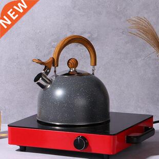 Tea Kettle, Wood Handle Whistle Food Grade Stainless Steel T