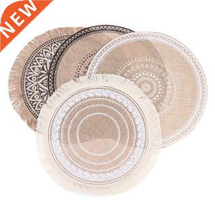 1Pc Linen Fabric Washable Bowl Cup Mat Creative Jute Placema