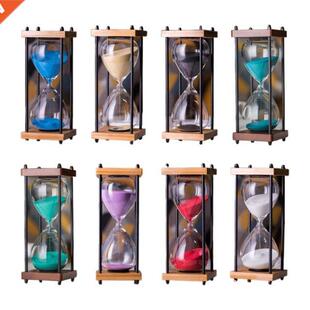 30 Mnutes Hourglass Tmer wth Wooden Stand Glass Sand Cloc