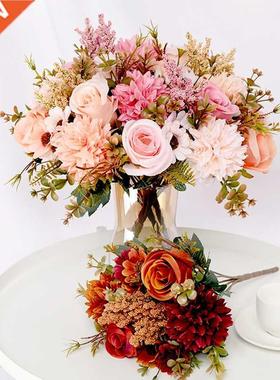 Artificial Flowers Rose lavender Hydrangea Daisy Autumn Hybr