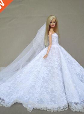 for barbie dress bjd doll clothes Princess Deluxe trailing w