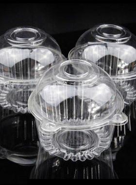NEW 100pcs Clear Plastic Single Cupcake Cake Case Muffin Dom