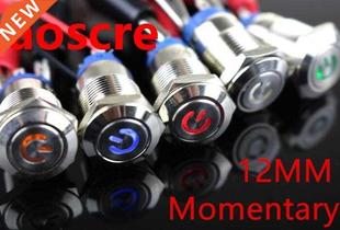 waterproof Metal LED 1Pc Switch 12mm Button Momentary Push
