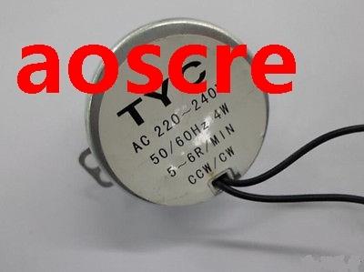 1Pc 220-240VAC 4W Black Dual Wires 5-6RPM/min Synchronous Mo