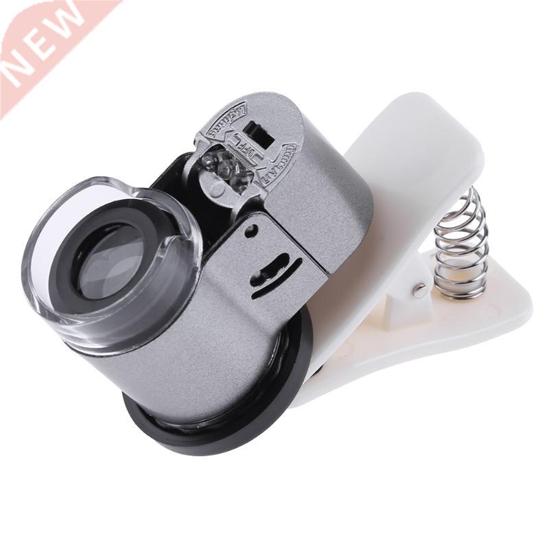 65X Zoom Clipon Microscope LED Jewelry Loupe + UV Light Magn