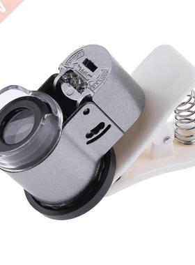 65X Zoom Clipon Microscope LED Jewelry Loupe + UV Light Magn
