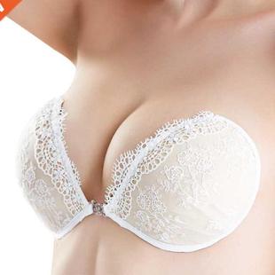 White Lace Embroidery Bra Super Push Up Silicone Bralette Ba