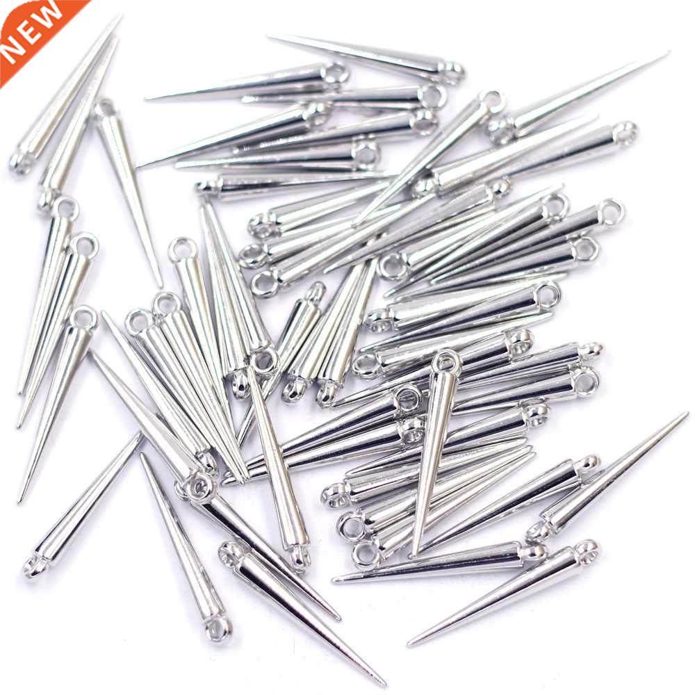 50Pcs Pendants Black Cone Acrylic Spike Tear Rivet Punk Stud
