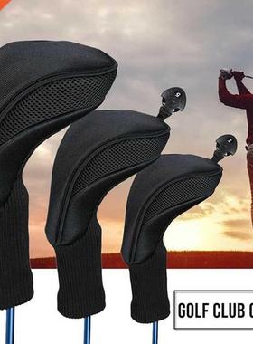3pcs Long Neck Golf Cl Head Covers Wood Driver Protect Hea