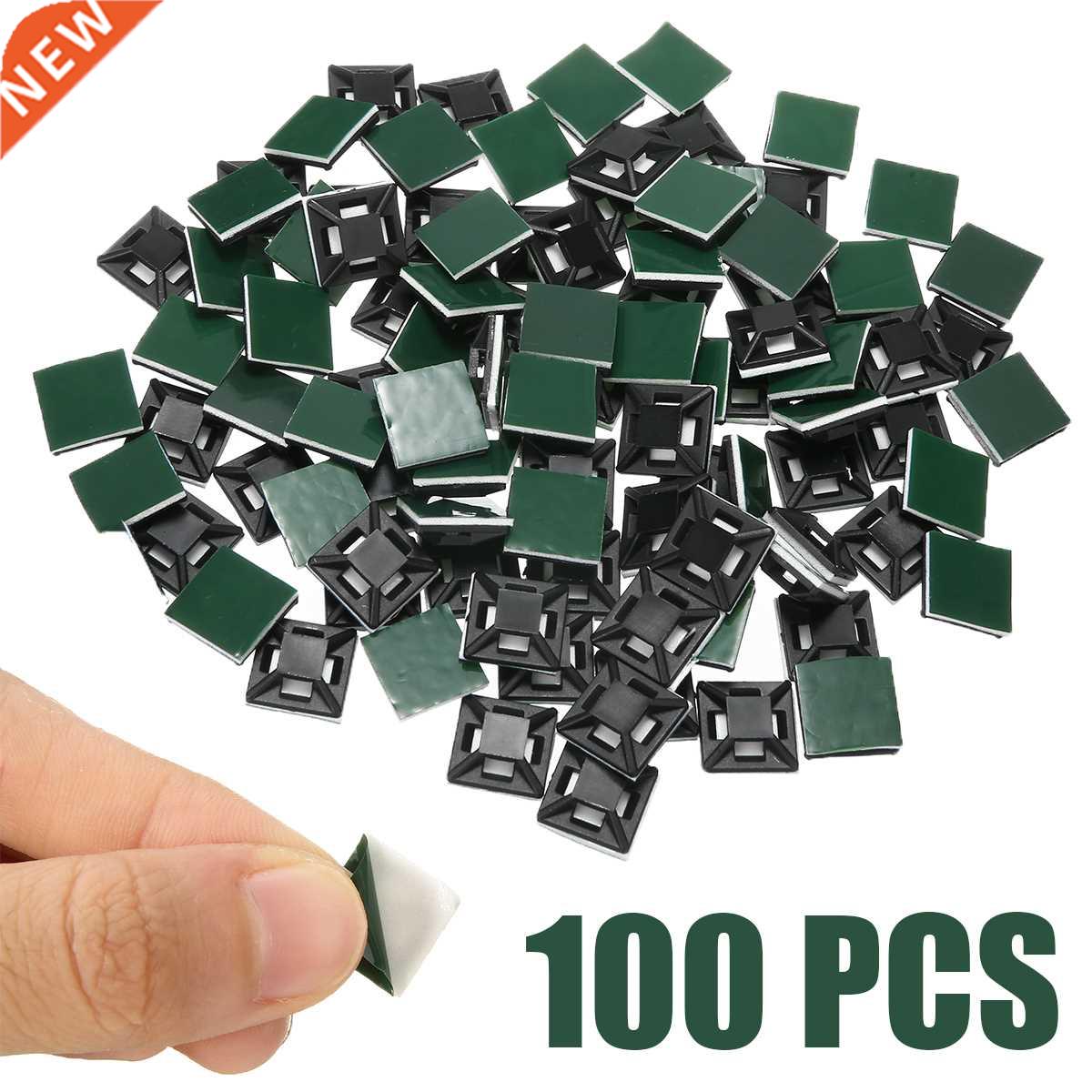100pcs Sque Self Adhesive Cable Wire Tie Base Mounts Bases