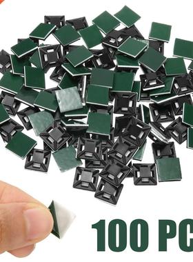 100pcs Sque Self Adhesive Cable Wire Tie Base Mounts Bases