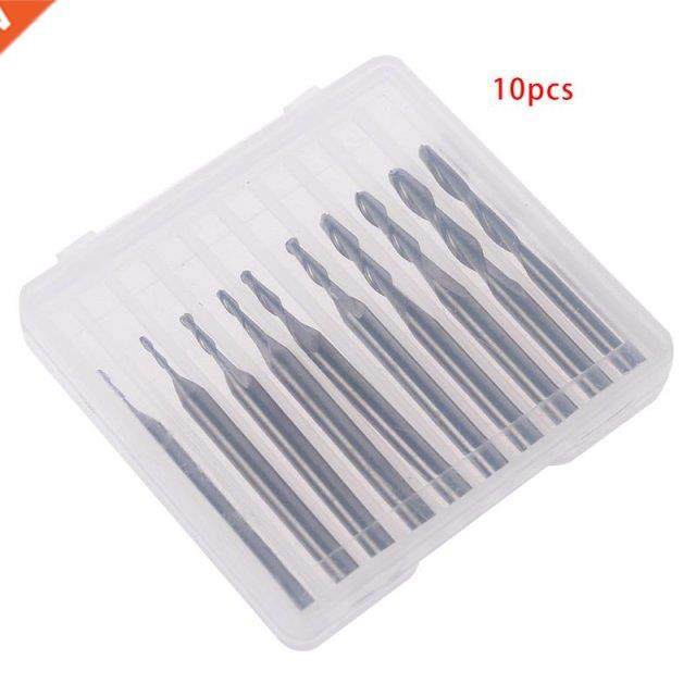 10pcs 1/1.5/2.0/2.5/ 3.175mm Carbide Ball Nose End Mill CNC