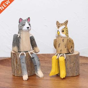 Owl Figurines Creative Doll Decoration Cat Home Accesso Duck