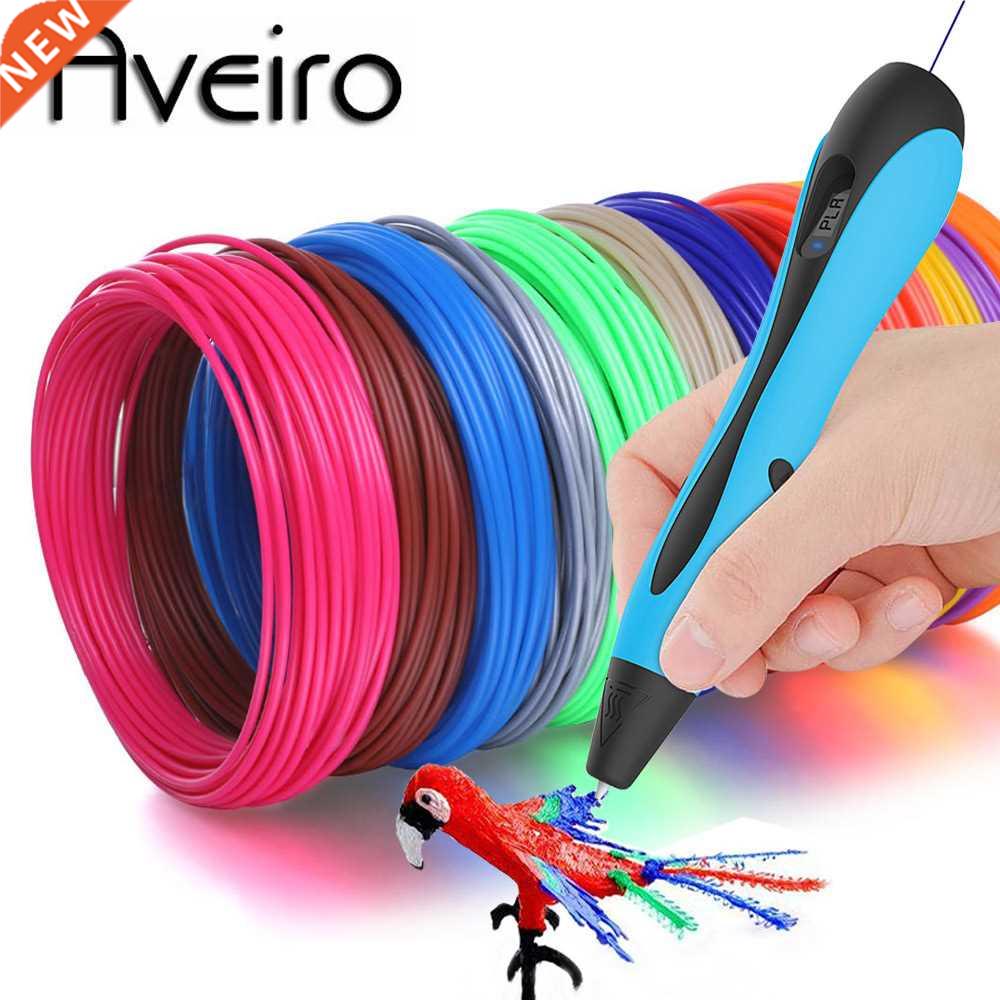 Aveiro 3D Pen LED Screen DIY 3 D Printing Pens Set 100m PLA