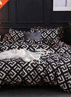 Luxury Black Bedding Set Queen King SIngle Full Size Polyest