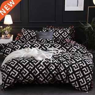 Luxury Black Bedding Set Queen King SIngle Full Size Polyest
