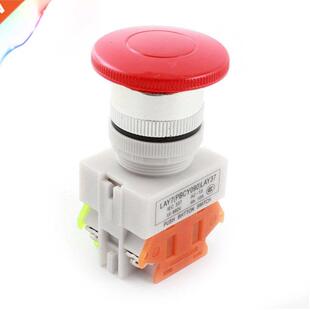 AC 660V 10A 40mm 1.6 Red Sign Momentary Mushroom Push Butto