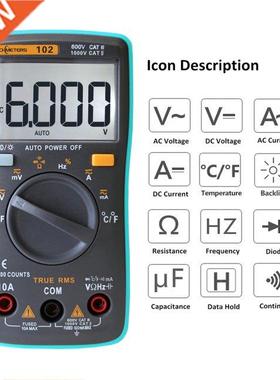 Digital Multimeter Tester RM102 101 409B Multimetro DC AC Vo