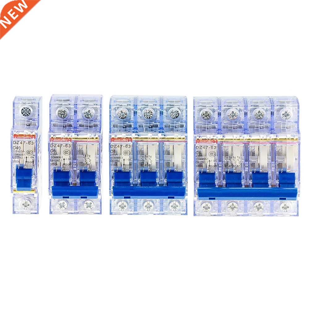 1PCS Transparent DZ47-63 1P 2P 3P 4Pin DC 6A 10A 16A 20A 25A