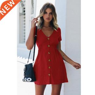 Women Bla Short Color Candy Dress Summer