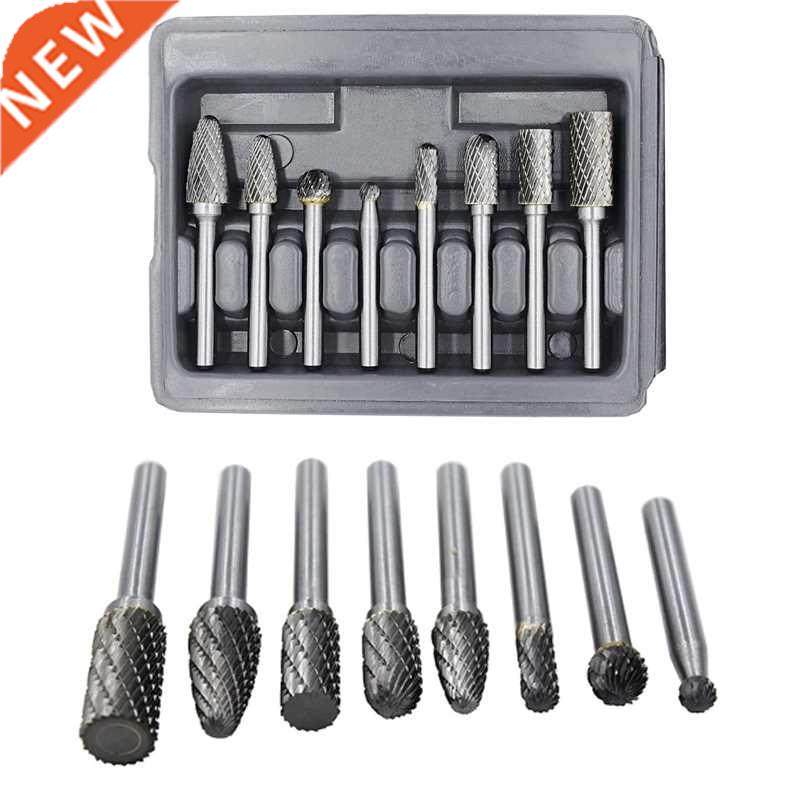 8PCS Carbide Burr Set with 1/4 Inch(6.5mm) Shank Double Cut