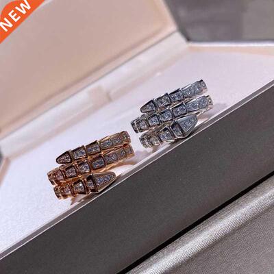 925 silver gold-plated three-circle snake-shaped ring for me