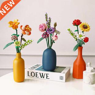 Building Block Bouquet 3D Model Toy Home Decoration Plant Po