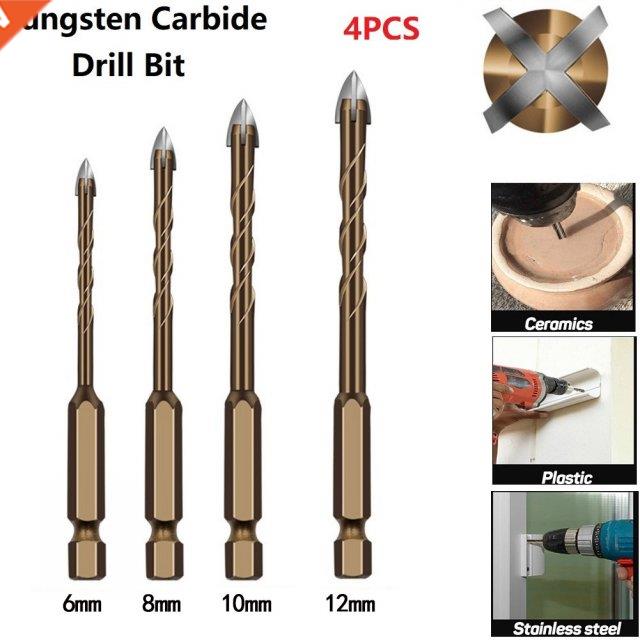 4Pcs Alloy Triangle Cross Hex Tile Bit Set 6/8/10/12MM For G