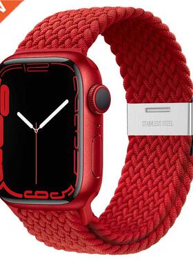 Braided solo loop strap For Apple watch band 44mm 40mm 45mm