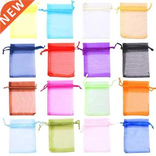 Colorful Drawstring Bags Organza 12cm lot 50pcs