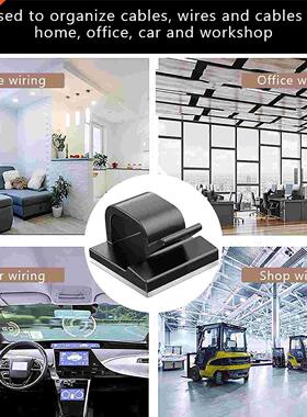 50PC Cable Clips Self Aesive Cord Management Black Wire Ho
