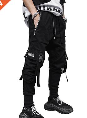 New Black Cargo Pants Hip Hop Joggers Men Loose Harem Pants