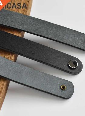 Black Leather Knobs Cupboard Shoe Cabinet Cowhide Pulls Ha