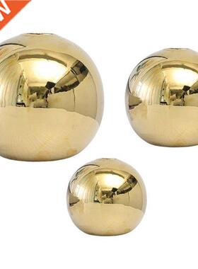 Minimalist Golden Electroplated Ceramic Flower Vase Pot Desk