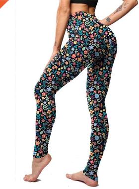 Lady Slim Graffiti?Multicolor Paisley flower patten Leggings