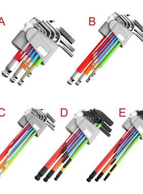 9x Allen Wrench Set Non Slip Hexagon Spanner for Car Motorcy