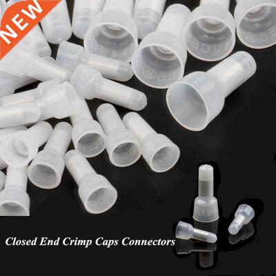 100Pcs Closed End Crimp Caps Electrical Wire Cable Terminals