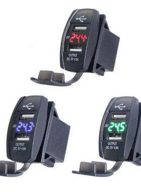 Waterproof 12V 12V Auto Boat Dual USB Port Car Charger LED V