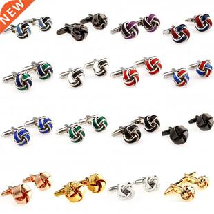 The Most Popular 16 Designs Metal Knots Enamel Cufflink Cuff